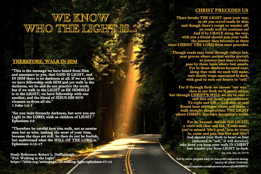 CHRIST PRECEDES OUR WALK